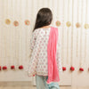White Paisley Hand Block Printed Farshi Salwar Set for Girls