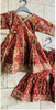 Maroon Floral Cotton Sharara Set with Gota Detailing for Girls