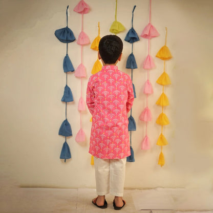 Pink Block Print Kurta and Pant