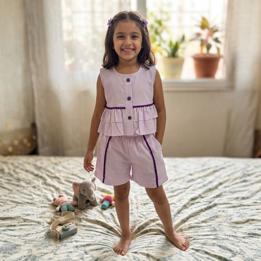 Plum Pop Cotton Girls Dress – Soft & Comfortable Kids Wear