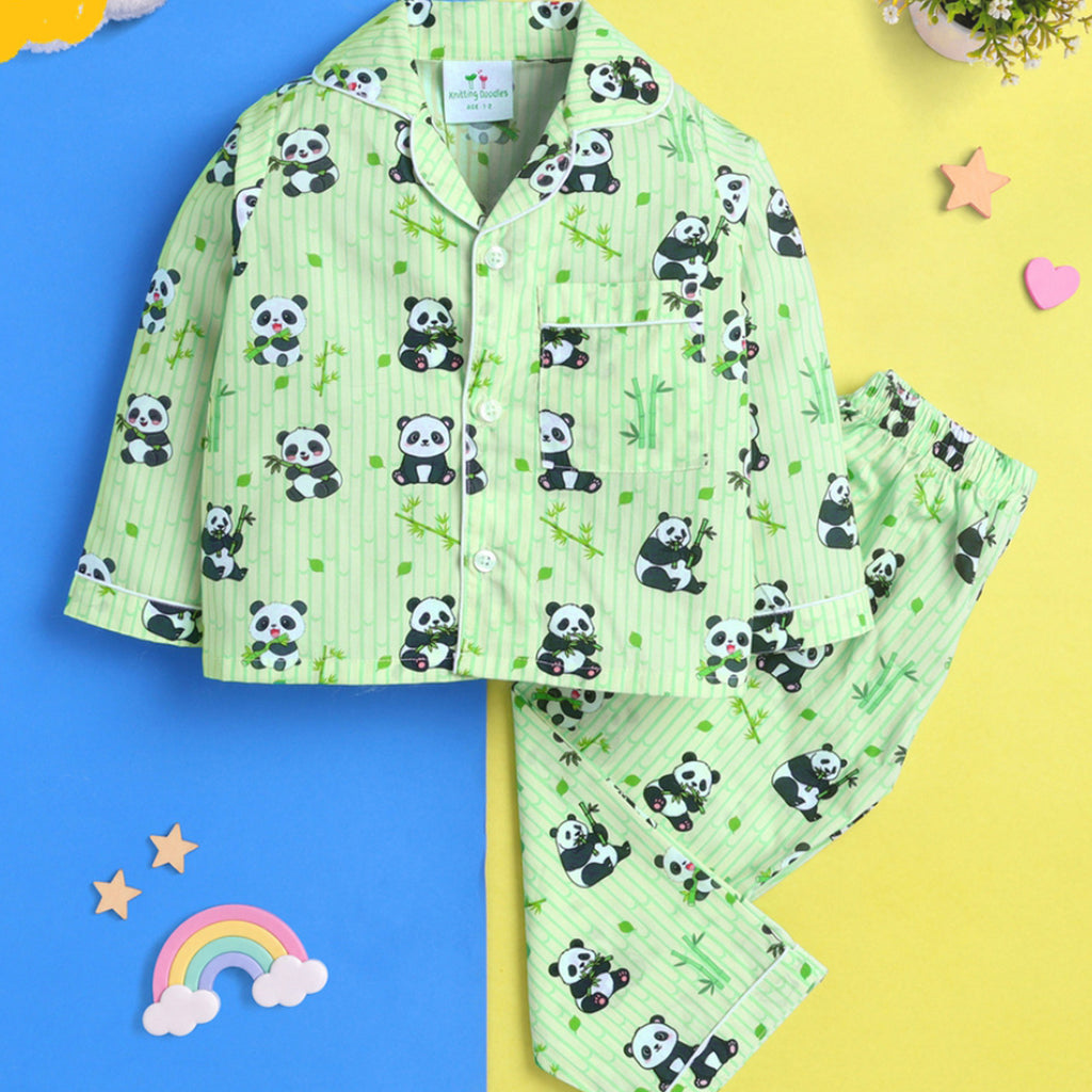 Pandas Printed Night Suit for Kids