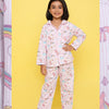 Unicorns in Stripes Printed Night Suit for Kids