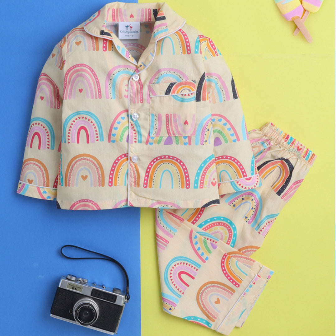 Rainbows Printed Night Suit for Kids