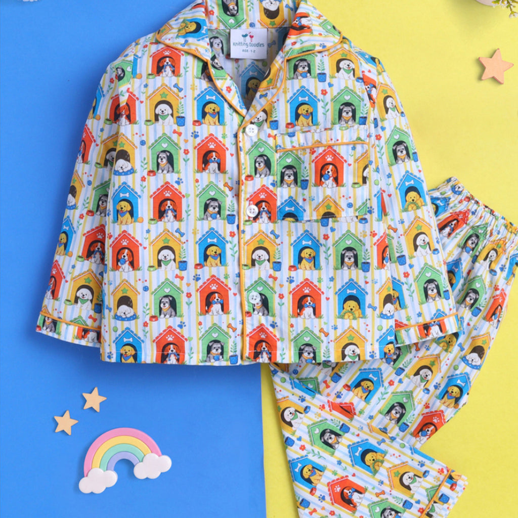 Dogs Printed Night Suit for Kids