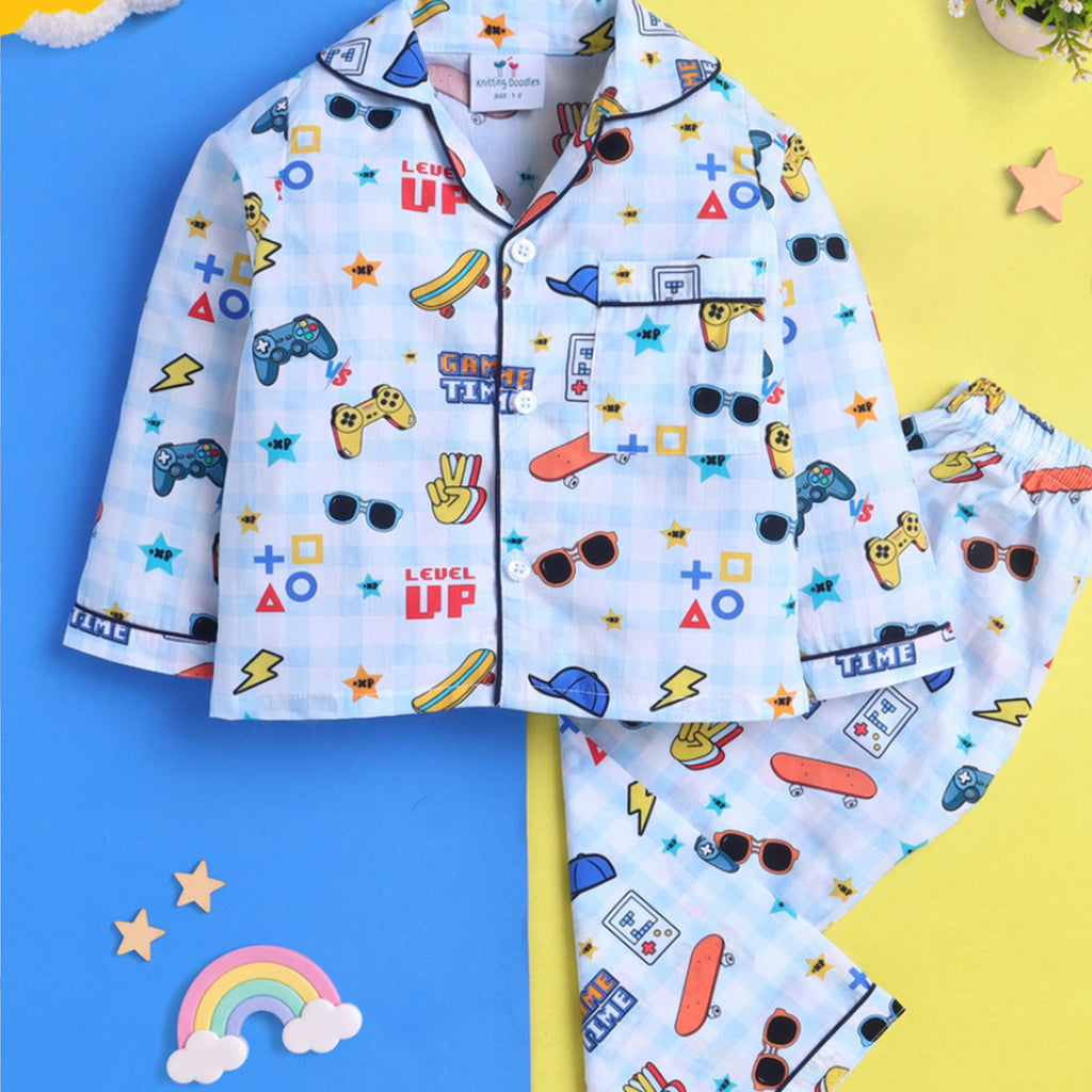 Gaming Printed Night Suit for Kids