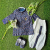 Royal Blue Printed Kurta Dhoti Set for Baby Boys