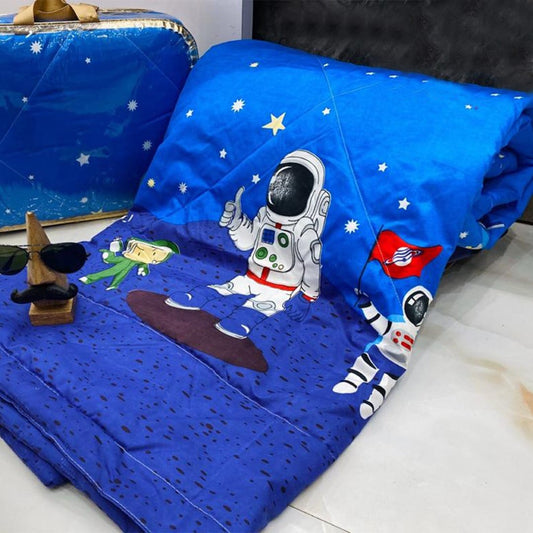 Cartoon Astronauts Theme Cotton Light Weight Comforter