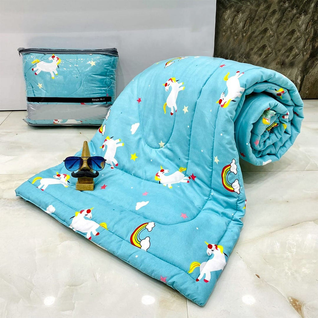Cartoon Sky Unicorns Theme Cotton Light Weight Comforter