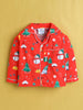 Unisex Christmas Print Nightsuit - Red