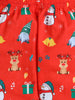 Unisex Christmas Print Nightsuit - Red