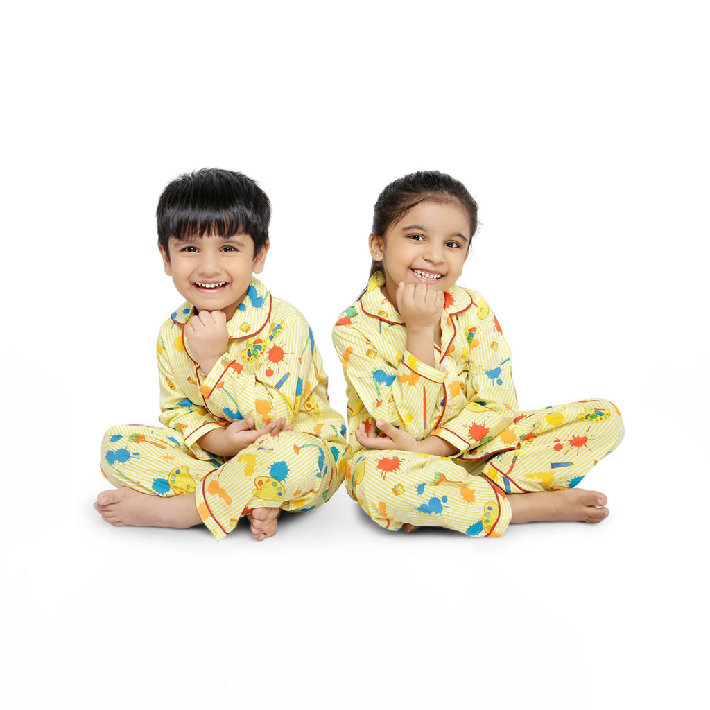 Colors & Brush Print Nightsuit