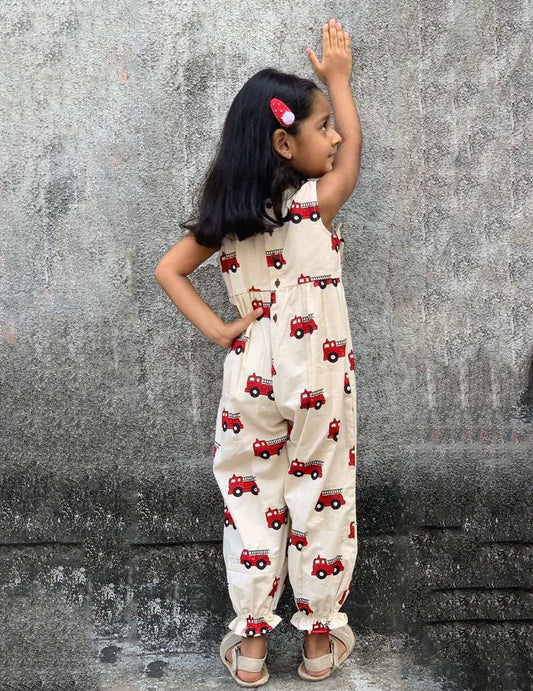 Fire Engine Print Jumpsuit Krimakay