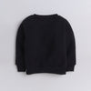 Full Sleeves Cricket Printed Warm Fleece Sweatshirt - Black