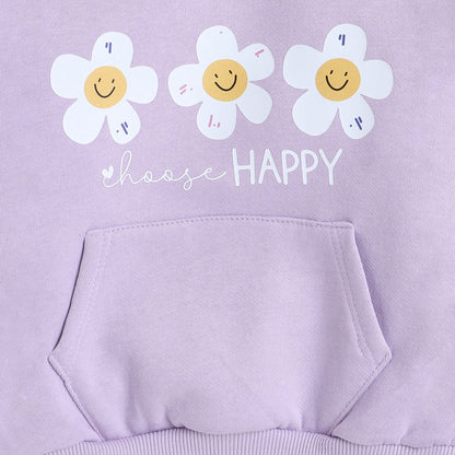 Full Sleeves Floral Printed Warm Fleece Sweatshirt