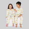 Unisex Full Sleeves Lemons And Lemonade Print Nightsuit - Yellow