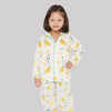 Unisex Full Sleeves Lemons And Lemonade Print Nightsuit - Yellow