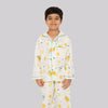 Unisex Full Sleeves Lemons And Lemonade Print Nightsuit - Yellow