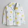 Unisex Full Sleeves Lemons And Lemonade Print Nightsuit - Yellow