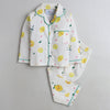 Unisex Full Sleeves Lemons And Lemonade Print Nightsuit - Yellow