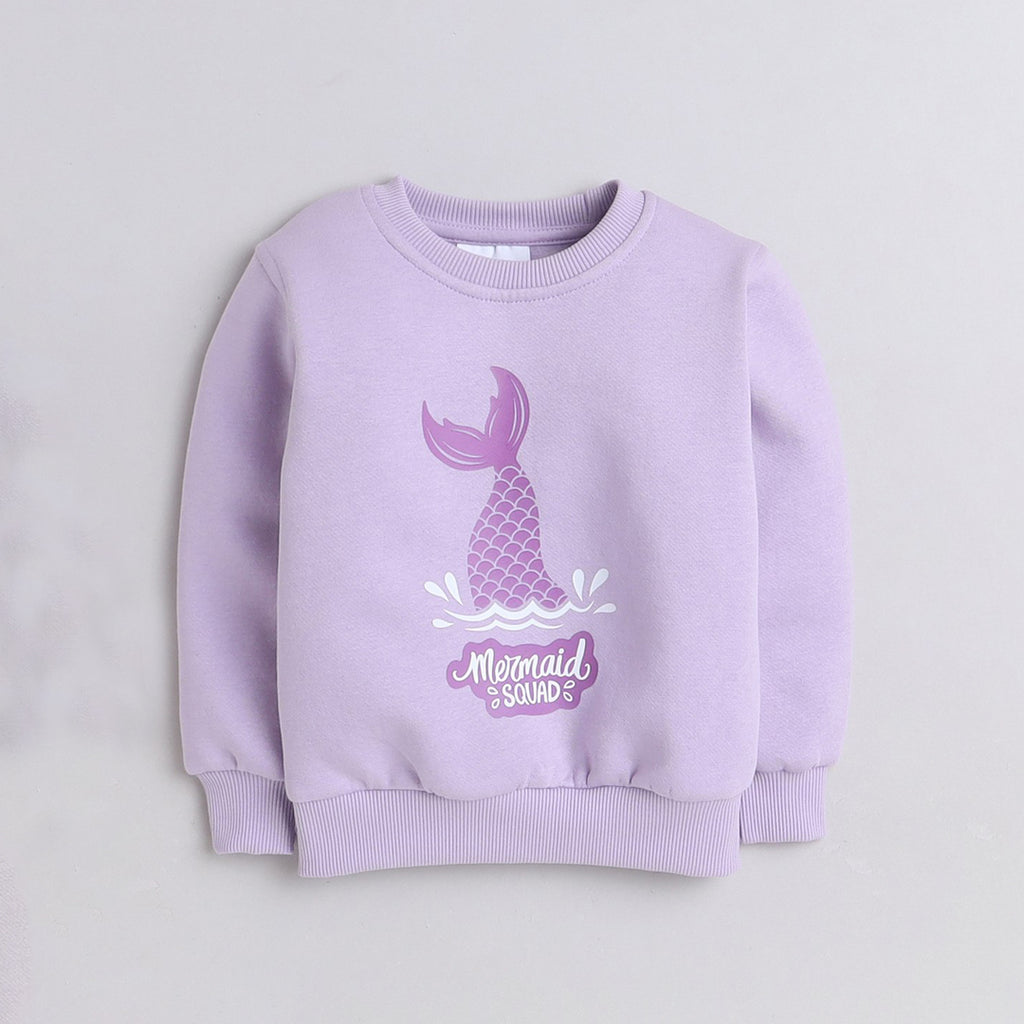 Full Sleeves Mermaid Tail Printed Warm Fleece Sweatshirt