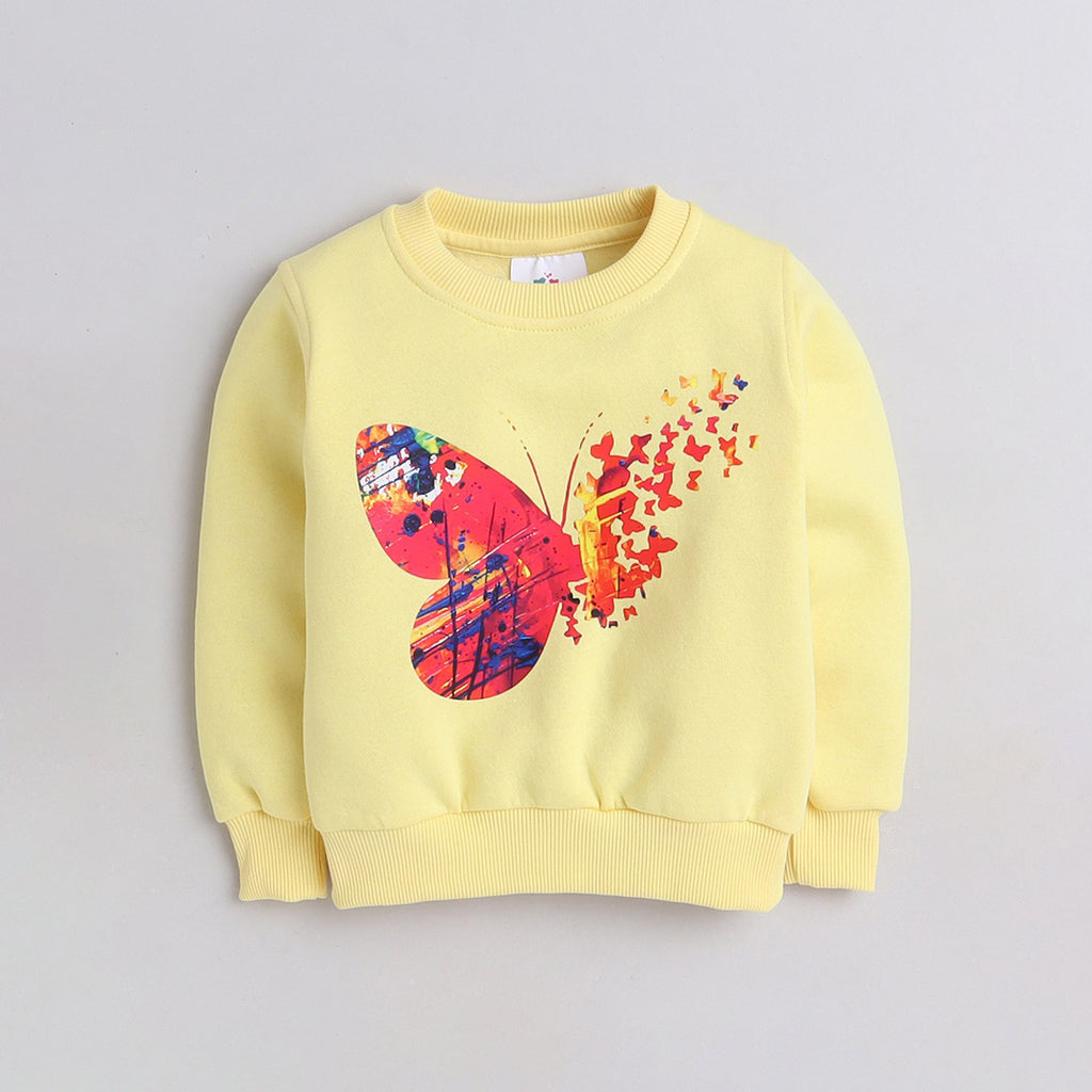 Full Sleeves Butterfly Fleece Sweatshirt