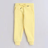 Full Sleeves Placement Butterfly Printed Warm Fleece Joggers Set - Yellow