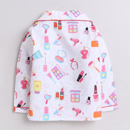 Girls Printed Conversational Make Up Pure Cotton Night suit