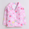 Girls Printed Rainbows And Flowers Pure Cotton Night suit
