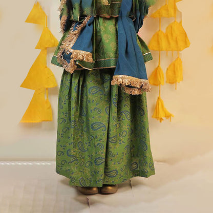 Green Block Printed Sharara with Dupatta