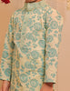 Lemon Yellow And Aqua Blue Kurta Pyjama