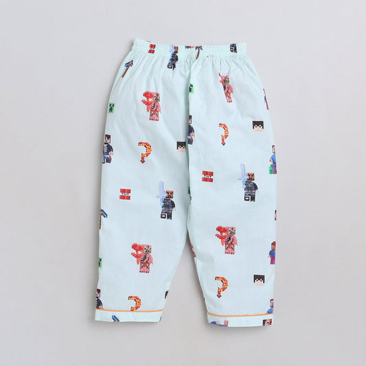 Minecraft Theme Print Nightsuit