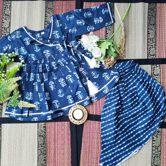 Navy Blue Dhoti Set