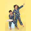 Navy Blue Printed Christmas Nightsuit Set