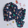 Navy Blue Printed Christmas Nightsuit Set