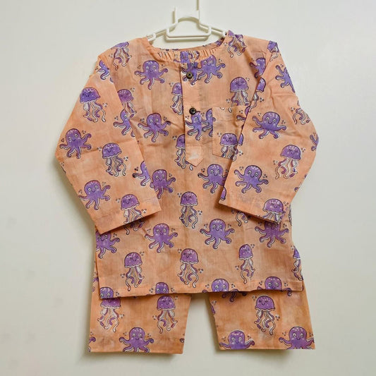 Octopus Printed Mul Nightsuit