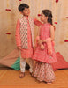 Orange Peach And White Kurta With Gharara And Dupatta