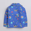 Unisex Premium Cotton Full Sleeves Space Printed Coordinating Night Suit - Blue