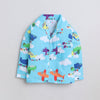 Unisex Premium Cotton Kids' Notched Collar Night Suit In Cute Aeroplanes Print- Blue