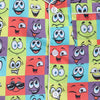 Unisex Premium Cotton Kids' Notched Collar Night Suit In Smart Funny Faces Print- Multi