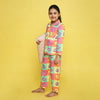 Pure Cotton Poplin Full Sleeves Donuts Blocks Printed Coordinating Night Suit - Multi Colour