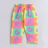 Pure Cotton Poplin Full Sleeves Donuts Blocks Printed Coordinating Night Suit - Multi Colour