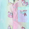 Pure Cotton Poplin Full Sleeves Tie Dye Unicorn Printed Coordinating Night Suit - Multi Colour