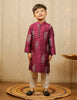 Purple Block Printed Kurta Pyjama Set