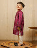 Purple Block Printed Kurta Pyjama Set