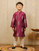 Purple Block Printed Kurta Pyjama Set