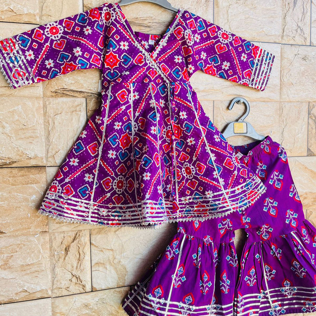 Purple Patola Print Sharara set