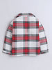 Unisex Red, White and Green Cotton Plaid Nightsuit with Cute Santa Claus Embroidery on Pocket