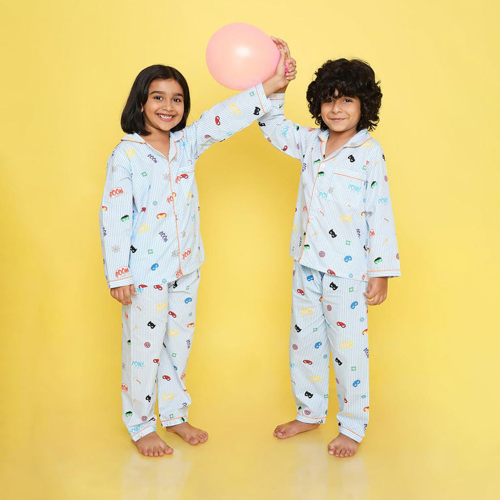 Superhero Mask Print Nightsuit