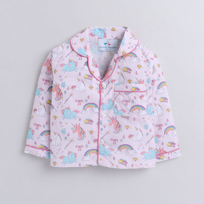 Unicorn Light Pink Print Nightsuit