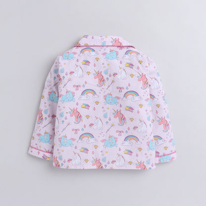Unicorn Light Pink Print Nightsuit